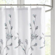 Load image into Gallery viewer, Madison Park Magnolia 65% Rayon 35% Polyester Printed Burnout Shower Curtain MP70-6421 By Olliix