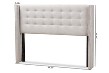 Load image into Gallery viewer, Baxton Studio Ginaro Modern And Contemporary Greyish Beige Fabric Button-Tufted Nail head Queen Size Winged Headboard