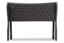 Load image into Gallery viewer, Baxton Studio Cadence Modern and Contemporary Dark Grey Fabric Button-Tufted Full Size Winged Headboard