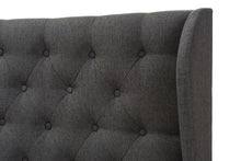 Load image into Gallery viewer, Baxton Studio Cadence Modern and Contemporary Dark Grey Fabric Button-Tufted King Size Winged Headboard