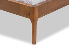 Load image into Gallery viewer, Baxton Studio Brooklyn Mid-Century Modern Walnut Wood Beige Fabric Full Size Platform Bed