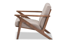 Load image into Gallery viewer, Baxton Studio Bianca Mid-Century Modern Walnut Wood Light Grey Fabric Tufted Lounge Chair