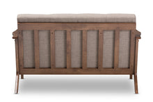 Load image into Gallery viewer, Baxton Studio Bianca Mid-Century Modern Walnut Wood Light Grey Fabric Tufted 2-Seater Loveseat