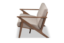 Load image into Gallery viewer, Baxton Studio Bianca Mid-Century Modern Walnut Wood Light Grey Fabric Tufted 3-Seater Sofa
