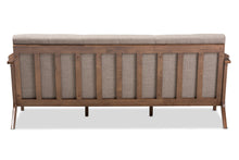 Load image into Gallery viewer, Baxton Studio Bianca Mid-Century Modern Walnut Wood Light Grey Fabric Tufted 3-Seater Sofa