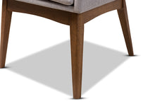 Load image into Gallery viewer, Baxton Studio Nexus Mid-Century Modern Walnut Wood Finishing Greyish Beige Fabric Dining Armchair (Set of 2)