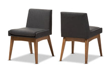 Load image into Gallery viewer, Baxton Studio Nexus Mid-Century Modern Walnut Wood Finishing Dark Fabric Dining Side Chair (Set of 2)