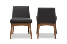 Load image into Gallery viewer, Baxton Studio Nexus Mid-Century Modern Walnut Wood Finishing Dark Fabric Dining Side Chair (Set of 2)