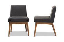 Load image into Gallery viewer, Baxton Studio Nexus Mid-Century Modern Walnut Wood Finishing Dark Fabric Dining Side Chair (Set of 2)