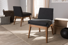Load image into Gallery viewer, Baxton Studio Nexus Mid-Century Modern Walnut Wood Finishing Dark Fabric Dining Side Chair (Set of 2)