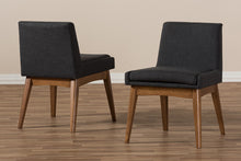 Load image into Gallery viewer, Baxton Studio Nexus Mid-Century Modern Walnut Wood Finishing Dark Fabric Dining Side Chair (Set of 2)