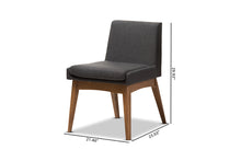 Load image into Gallery viewer, Baxton Studio Nexus Mid-Century Modern Walnut Wood Finishing Dark Fabric Dining Side Chair (Set of 2)