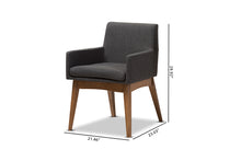 Load image into Gallery viewer, Baxton Studio Nexus Mid-Century Modern Walnut Wood Finishing Dark Grey Fabric Dining Armchair (Set of 2)