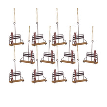 Load image into Gallery viewer, Vintage Wood and Metal Ski Chair Lift Ornament (Set of 12)