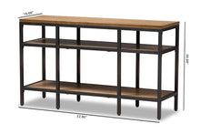 Load image into Gallery viewer, Baxton Studio Caribou Rustic Industrial Style Oak Brown Finished Wood and Black Finished Metal Console Table
