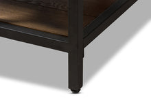 Load image into Gallery viewer, Baxton Studio Caribou Rustic Industrial Style Oak Brown Finished Wood and Black Finished Metal Coffee Table
