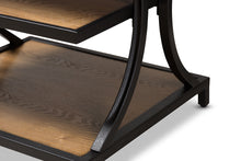 Load image into Gallery viewer, Baxton Studio Lancashire Rustic Industrial Style Oak Brown Finished Wood and Black Finished Metal End Table