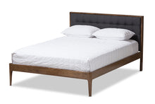 Load image into Gallery viewer, Baxton Studio Jupiter Mid-Century Modern Grey Fabric Upholstered Button-Tufted Full Size Platform Bed
