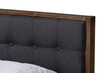 Load image into Gallery viewer, Baxton Studio Jupiter Mid-Century Modern Grey Fabric Upholstered Button-Tufted Full Size Platform Bed