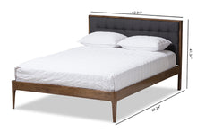 Load image into Gallery viewer, Baxton Studio Jupiter Mid-Century Modern Grey Fabric Upholstered Button-Tufted Full Size Platform Bed