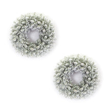 Load image into Gallery viewer, Flocked Pine Candle Ring Wreath (Set of 2)