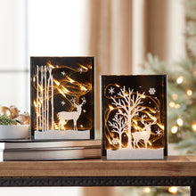 Load image into Gallery viewer, LED Lighted Woodland Deer Scene Table Piece (Set of 2)