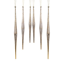 Load image into Gallery viewer, Gold and Silver Ombre Drop Ornament (Set of 6)