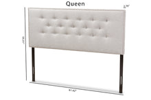 Load image into Gallery viewer, Baxton Studio Windsor Modern and Contemporary Greyish Beige Fabric Upholstered Queen Size Headboard