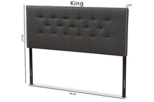 Load image into Gallery viewer, Baxton Studio Windsor Modern and Contemporary Dark Grey Fabric King Size Headboard