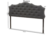 Load image into Gallery viewer, Baxton Studio Aurora Modern and Contemporary Dark Grey Fabric Queen Size Headboard