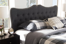 Load image into Gallery viewer, Baxton Studio Emma Modern and Contemporary Dark Grey Fabric Queen Size Headboard