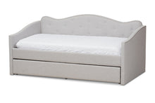 Load image into Gallery viewer, Baxton Studio Kaija Modern and Contemporary Greyish Beige Fabric Daybed with Trundle