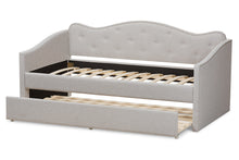 Load image into Gallery viewer, Baxton Studio Kaija Modern and Contemporary Greyish Beige Fabric Daybed with Trundle