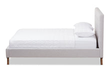 Load image into Gallery viewer, Baxton Studio Valencia Mid-Century Modern Greyish Beige Fabric King Size Platform Bed
