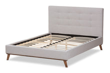 Load image into Gallery viewer, Baxton Studio Valencia Mid-Century Modern Greyish Beige Fabric Full Size Platform Bed