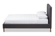 Load image into Gallery viewer, Baxton Studio Valencia Mid-Century Modern Dark Grey Fabric King Size Platform Bed