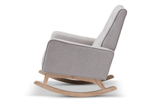 Load image into Gallery viewer, Baxton Studio Marlena Mid-Century Modern Greyish Beige Fabric Upholstered Whitewash Wood Rocking Chair