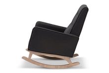Load image into Gallery viewer, Baxton Studio Marlena Mid-Century Modern Dark Grey Fabric Upholstered Whitewash Wood Rocking Chair