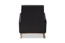 Load image into Gallery viewer, Baxton Studio Marlena Mid-Century Modern Dark Grey Fabric Upholstered Whitewash Wood Rocking Chair