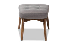 Load image into Gallery viewer, Baxton Studio Waldmann Mid-Century Modern Grey Fabric Upholstered Ottoman
