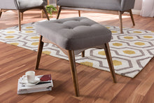 Load image into Gallery viewer, Baxton Studio Waldmann Mid-Century Modern Grey Fabric Upholstered Ottoman