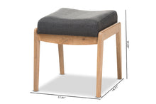 Load image into Gallery viewer, Baxton Studio Wera Mid-Century Retro Modern Dark Grey Fabric Ottoman