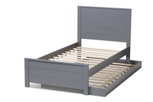 Load image into Gallery viewer, Baxton Studio Catalina Modern Classic Mission Style Grey-Finished Wood Twin Platform Bed with Trundle