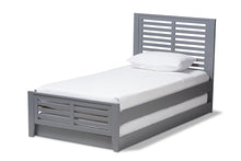 Load image into Gallery viewer, Baxton Studio Sedona Modern Classic Mission Style Grey-Finished Wood Twin Platform Bed with Trundle