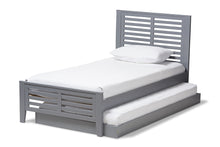Load image into Gallery viewer, Baxton Studio Sedona Modern Classic Mission Style Grey-Finished Wood Twin Platform Bed with Trundle