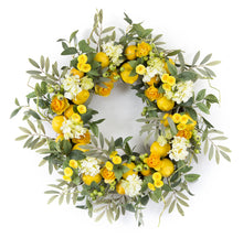 Load image into Gallery viewer, Lemon Floral Wreath 28"D