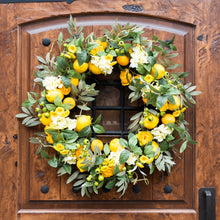 Load image into Gallery viewer, Lemon Floral Wreath 28"D