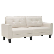 Load image into Gallery viewer, 79.5 Inch Fabric Loveseat Sofa with 2 Removable Back Cushions-Beige