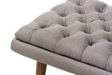Load image into Gallery viewer, Baxton Studio Annetha Mid-Century Modern Grey Fabric Upholstered Walnut Finished Wood Ottoman