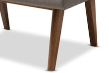 Load image into Gallery viewer, Baxton Studio Annetha Mid-Century Modern Grey Fabric Upholstered Walnut Finished Wood Ottoman